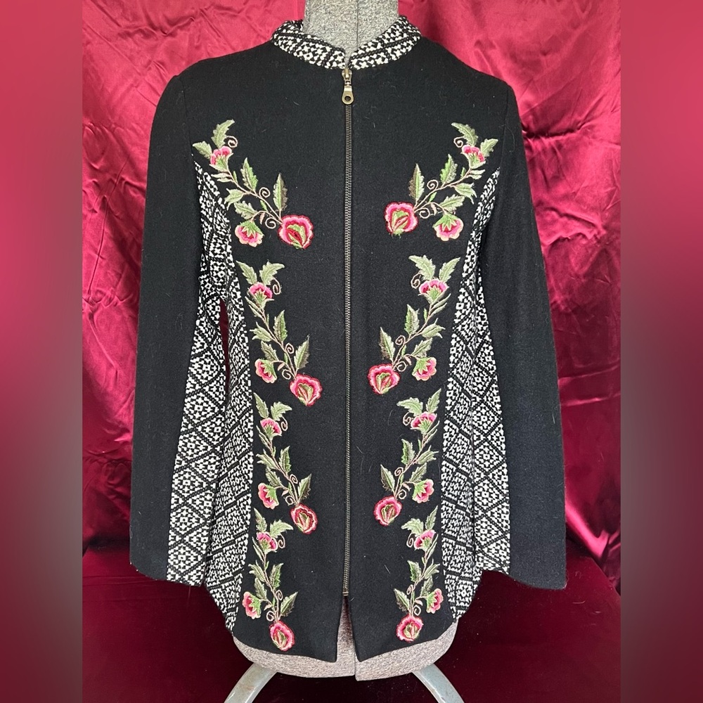 Peace & Love Embroidered Wool Jacket